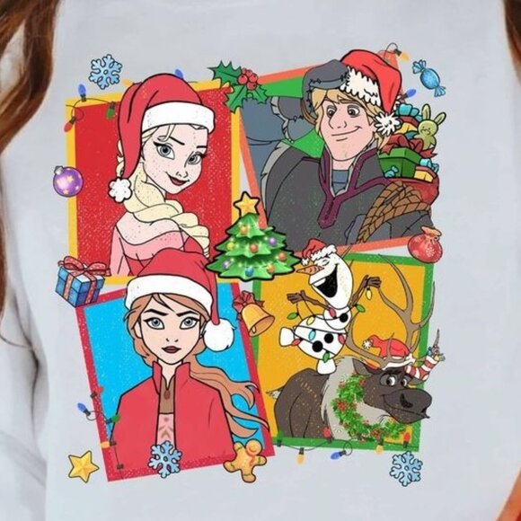 Frozen Olaf Christmas Sweatshirt Elsa Holiday Disney Winter Snow Xmas Sweater 79 - Picture 2 of 5
